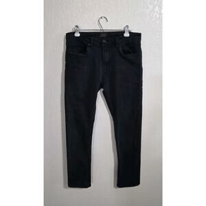 JACHS NEW YORK Men 5 Pocket Straight Leg Comfort Fit Jeans 33x30 Black Pants